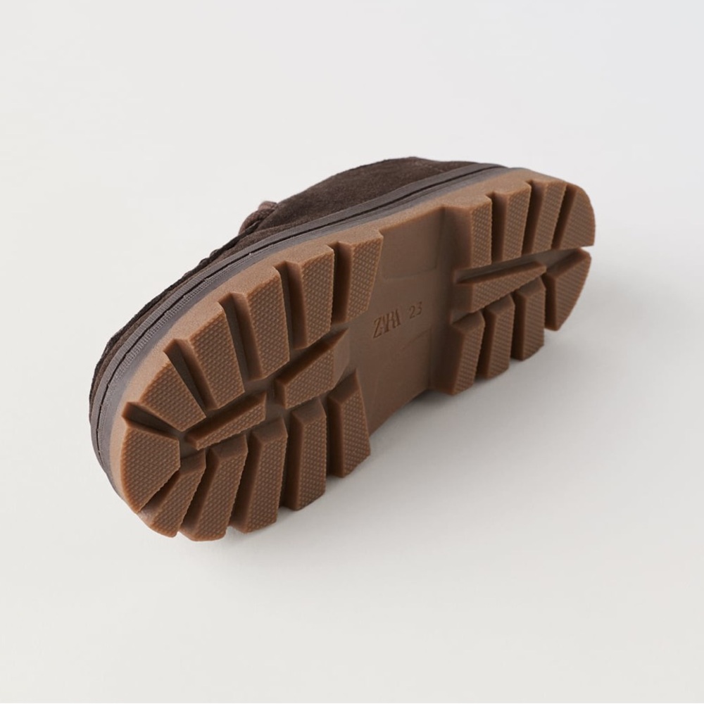 Zara Dark Brown Leather Lace-Up Shoes - Picture 4 of 7